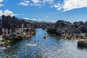 atural ocean pools of Biscoitos in Terceira Island, azores 