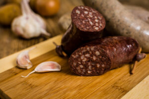 Morcela de porco or blood sausage from Faial Island in the Azores 