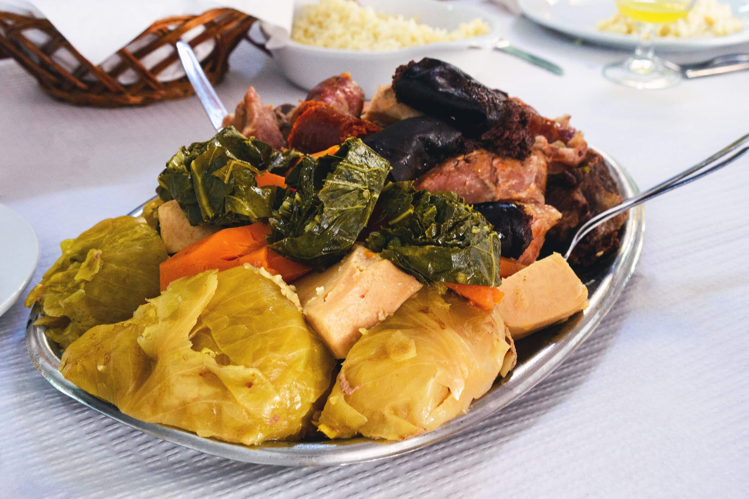 Cozido meat and vegetable dish served on Terceira Island
