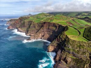 Faial’s coastline characterized by steep cliffs