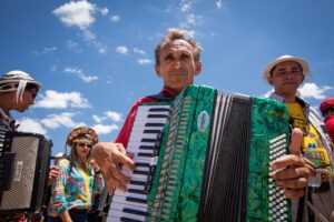 People celebrating St. John’s Festival on Faial Island in the Azores