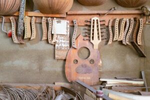 workshop of a “viola” maker in terceira island, azores 