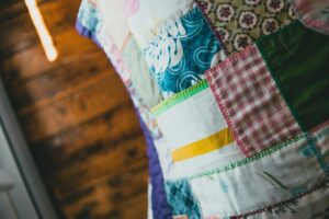 Colorful patchwork quilts of são jorge, azores