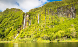 Water falls in Bordoes Flores island - Azores