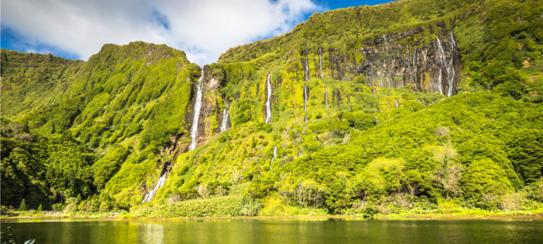 Water falls in Bordoes Flores island - Azores