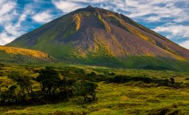 Pico mountain surrounded by cllouds - Pico Azores Portugal