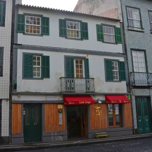 faial traditional horta buildings square