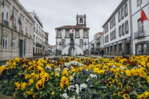 historic architecture in the city of Ponta Delgada on the island of São Miguel in the azores