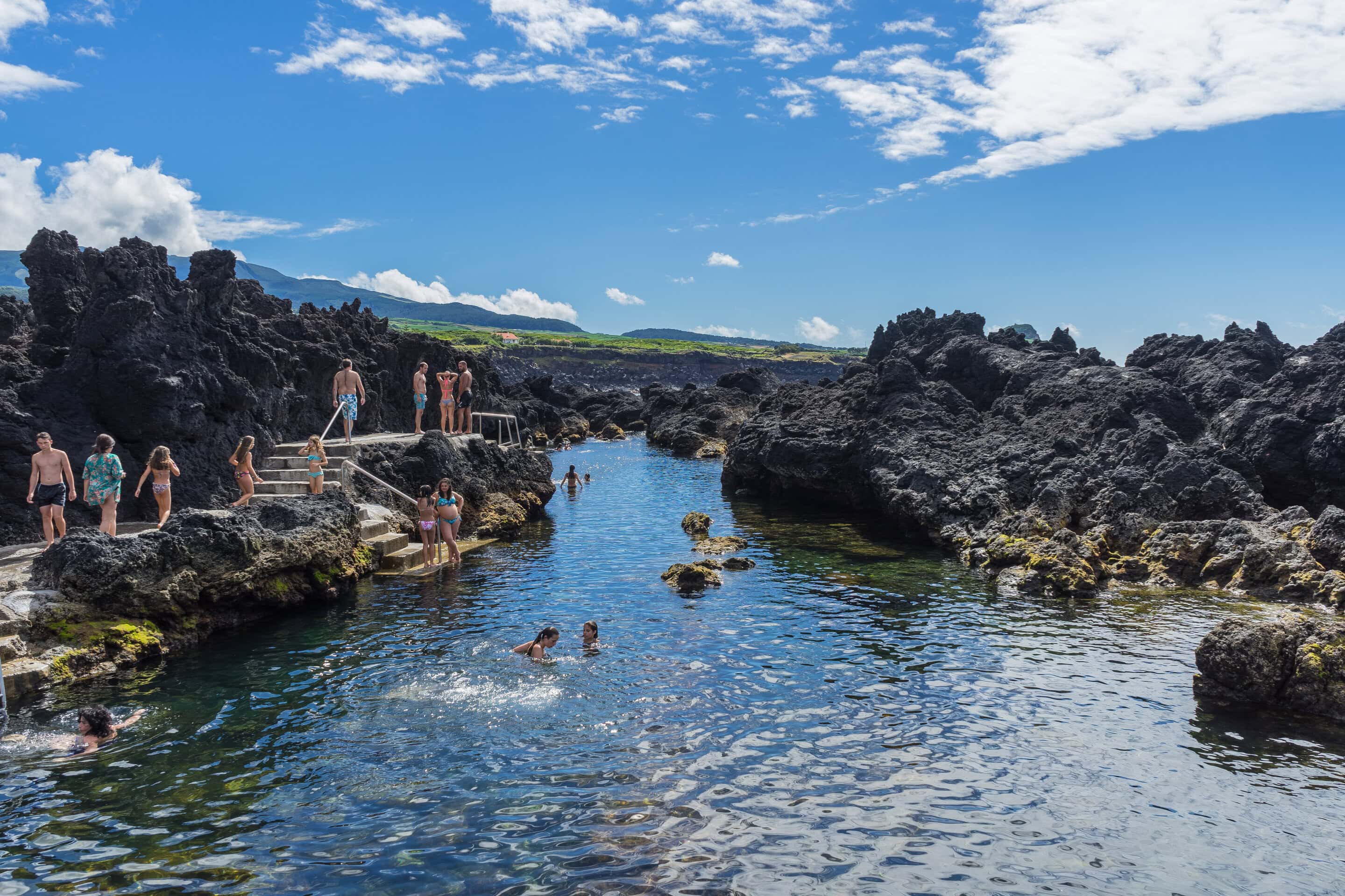 Biscoitos natural pools on Terceira Island in the Azores