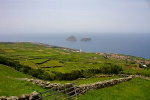 View over the Ilheu das Cabras in the terceira island , azores 