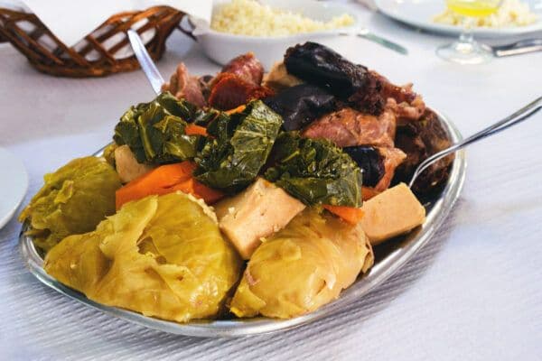 Traditional Cozido das Furnas meal cooked using geothermal heat in the Azores